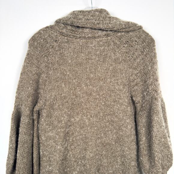 Free People Brown Bubble Sleeve Wool Blend Cardigan Sweater Women's Size S - Picture 7 of 7